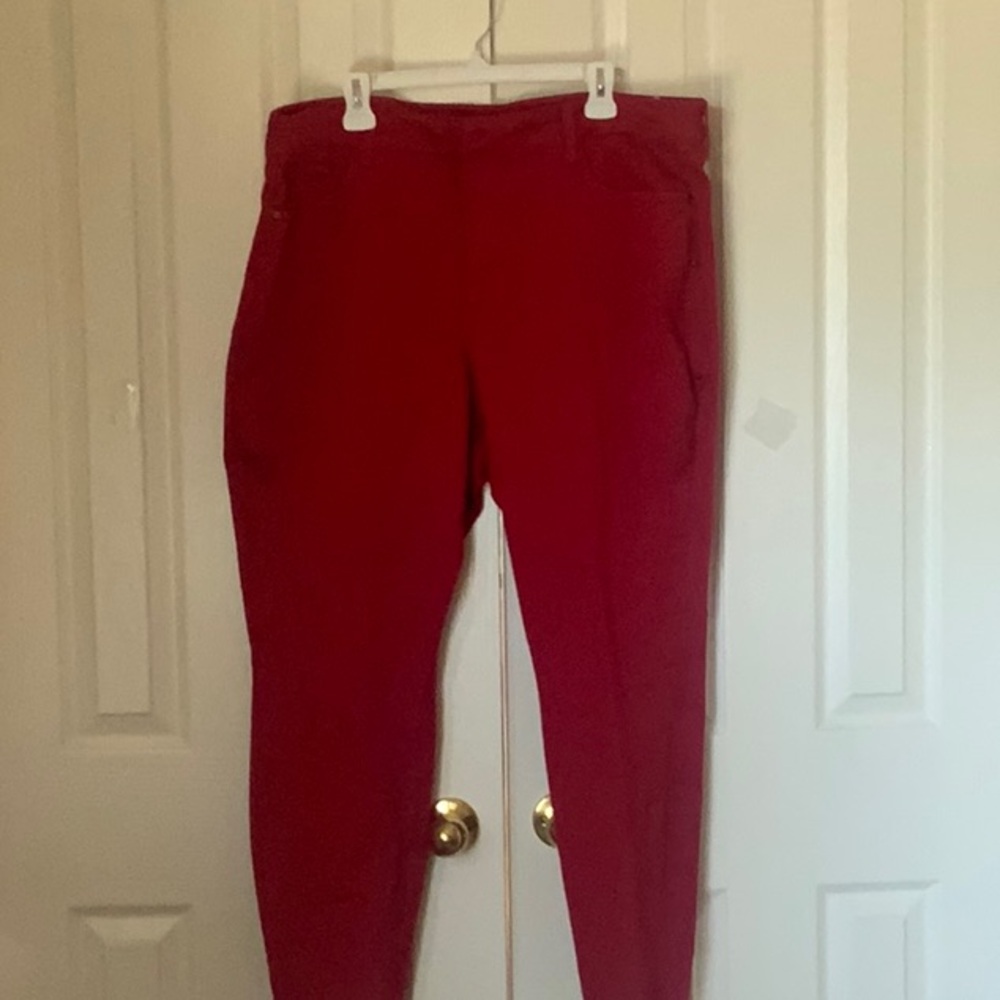 NYDJ ALINA Cardinal Red Leggings - Size 20W -New - Not Your Daughters Jeans